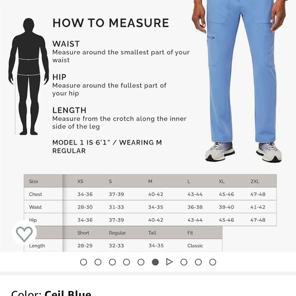 Figs Straight Leg Ciel Blue Cargo Pants Pull-On Elastic Waist Size Medium